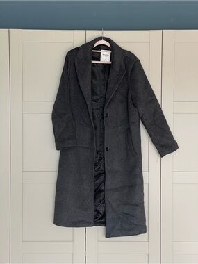 Abercrombie & Fitch Dark Charcoal Long Trench Coat
